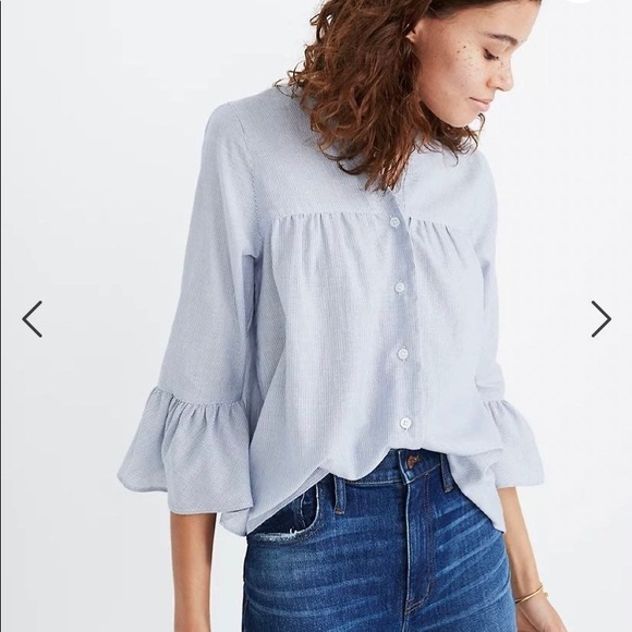 Madewell button up bell sleeve - Picture 2 of 2